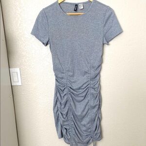 H&M Gray Ruched Mini Dress